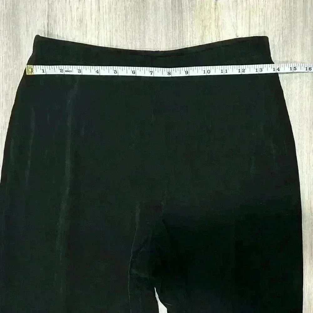Chico’s Travelers Pants Black Ribbed Stretchy Pull On Acetate Size 1 (M) Short - Picture 2 of 6